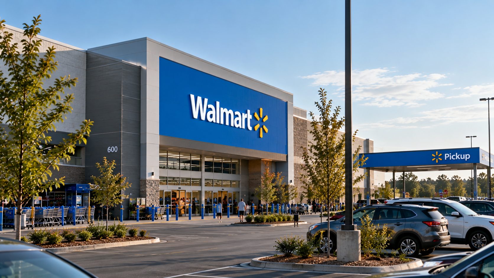 Walmart store serving as a pickup and fulfillment hub within its retail real estate network